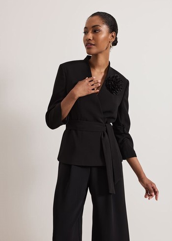 Phase Eight Sophin Corsage Jackets Black Australia | RV3064915